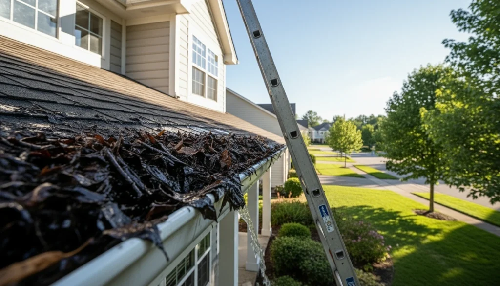 Fixing a Clogged Gutter- OC Roof Kings