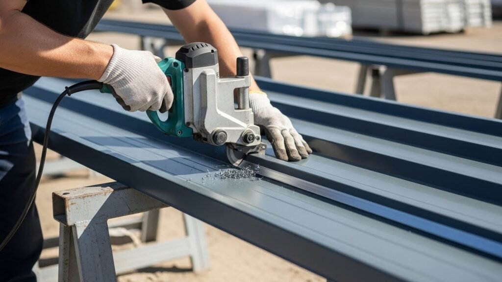 how to cut metal roofing